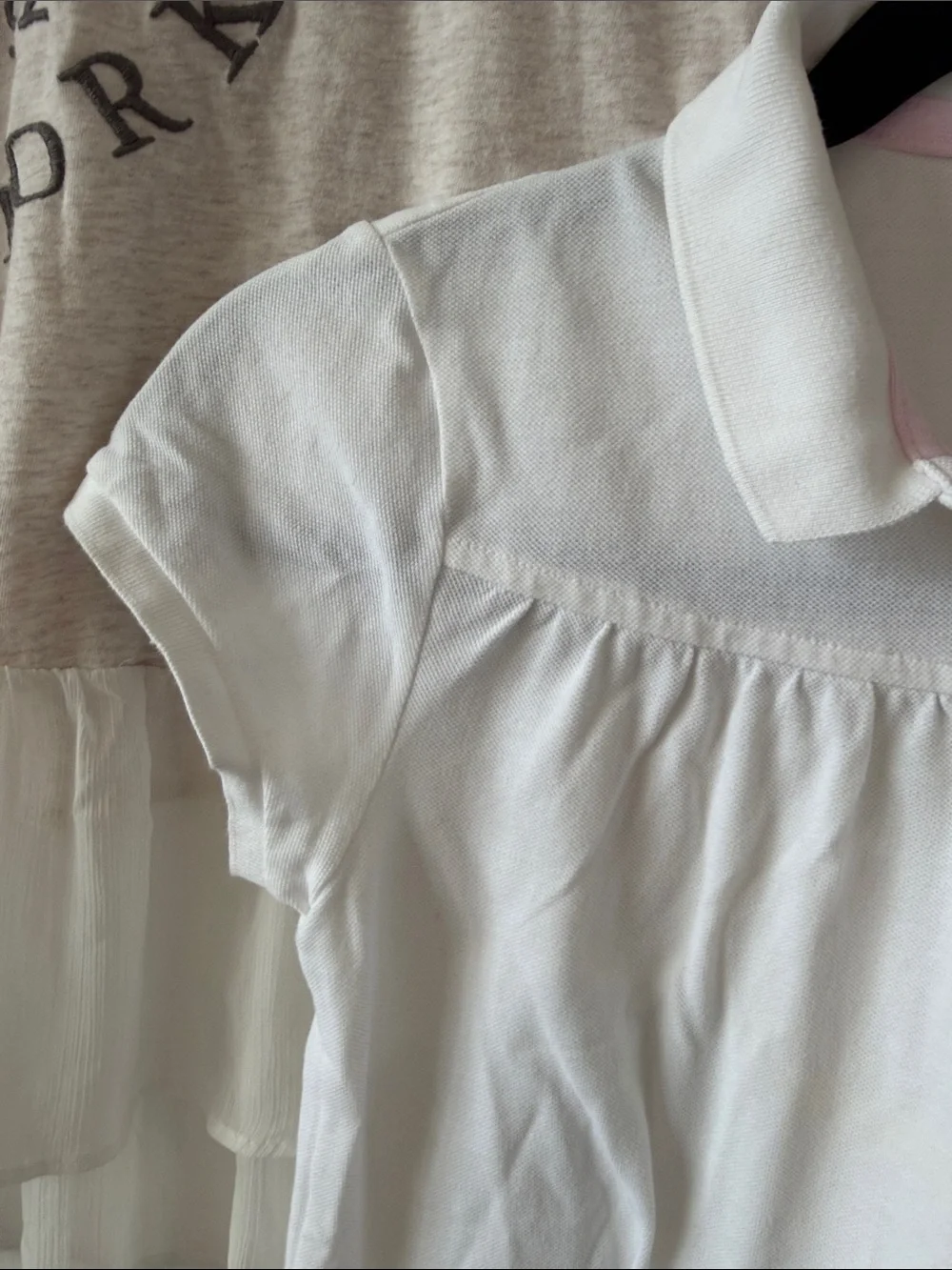Lacoste White Girls' Polo Tee with Short Sleeves and Abercrombie girls top